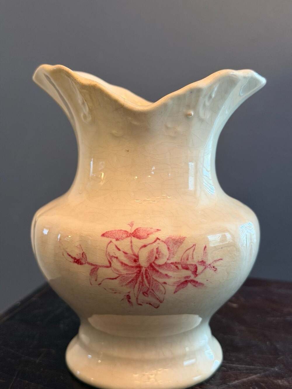 Vintage Anchor Pottery J.E.M. Trenton NJ Floral Creamer Pitcher - Picture 3 of 10